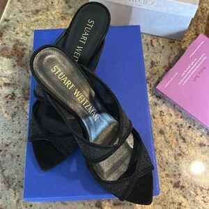 Stuart Weitzman Elegant Black Women's Slides
